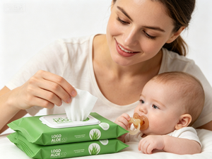 Lingettes pour bébé douces sur mesure, fabriquées avec du tissu non tissé Spunlace, lingettes pour bébé naturelles et biodégradables - Product Image 3