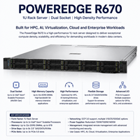 Servidor en Rack Dell PowerEdge R670 1U, Doble Socket, Alta Densidad, HPC, Supercomputación, Virtualización, Nodo, IA, Nube, Servidor Empresarial