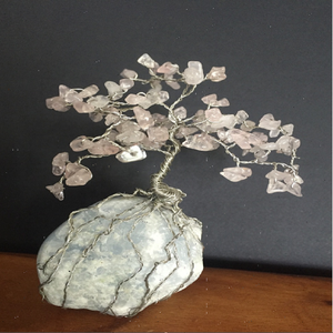 Árbol DE LA VIDA árbol de cuarzo rosa en cristal de calcita medio pulido Alambre de piedras preciosas envuelto decoración para decoración regalos de piedra natural - Product Image 4