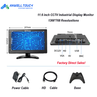 8 İnç 10.1 İnç 11.6 İnç LCD Ekran CCTV Monitör Ekranı Dokunmatik Ekran Monitör Masaüstü Endüstriyel Ekran Monitörü Standlı