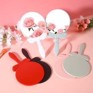 Cosmetic Makeup Portable Mirror With Handle Hand <b>Plastic</b> Mirror <b>Pocket</b> Single Sided Private Logo Mirror GZ RTS Bulk Mixed Order - Product Image 3