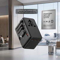 Adaptateur de voyage, chargeur, prise 35W GaN PD, charge rapide, best-seller mondial, universel pour téléphone avec câble rétractable de type C
