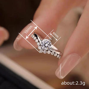 Anello con Diamante T0592, Taglio Brillante Rotondo, Diamante Naturale, Stile Romantico per Fidanzamento Femminile - Product Image 4