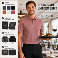 Polo pour homme, couleur unie, vêtements de travail pour restaurant, uniforme pour le personnel de service alimentaire, vente en gros, personnalisable avec logo OEM