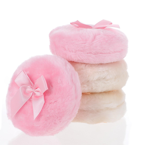 Éponge à maquillage ronde en velours long et doux pour la peau, lavable, pour usage domestique - Product Image 1