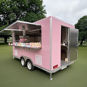 Camion de restauration mobile à grande capacité en fibre de verre à 4 roues avec personnalisation pour le service de vente de bonbons et de chips - Product Image 3