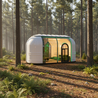 Dôme géodésique de luxe complet en polycarbonate moderne pour camping extérieur, hôtel, maison de glamping préfabriquée en EPS