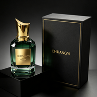 Flacon de parfum de luxe vert foncé à facettes, 30ml 50ml 100ml, avec capuchon doré, flacon pulvérisateur de parfum vide avec boîte cadeau, logo personnalisé, vente en gros