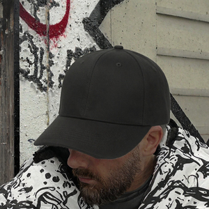 Casquette de baseball noire réglable à 5 panneaux en sergé 100 % coton avec visière incurvée pour l'été et les sports - Product Image 3
