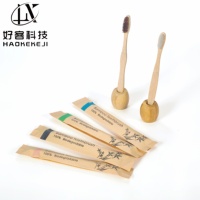 Brosse à dents en bambou à poils doux écologiques, emballage en papier kraft, brosse à dents jetable pour hôtel, pour les clients de l'hôtel