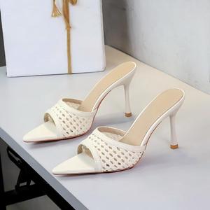 Nuovi Arrivi: <span class=keywords><strong>Ciabatte</strong></span> Eleganti da Donna con Tacco Alto, Punta Quadrata Aperta e Cinturino Incrociato, Personalizzabili, Verdi - Product Image 4