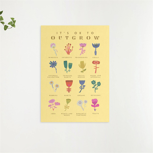 Poster Motivazionali "È <span class=keywords><strong>Ok</strong></span> Essere Più Grandi" - Arte Murale Floreale Colorata per Mental Health, Decorazione Ufficio (Set da 4 Pezzi) - Product Image 6