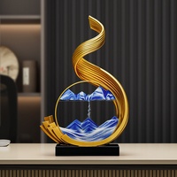 Nouvelle décoration en résine de style chinois haut de gamme, peinte à la main, écologique, motif de peinture sur sable, design fluide et florissant, emblème de badge pour la maison