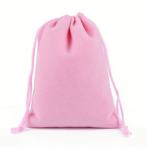Sac de rangement à cordon de serrage de petite taille sur mesure, en tissu velours coloré, pochette à bijoux - Product Image 1