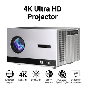 OEM Cinelux 4K Ultra HD <b>Projector</b> MTK9660 Chipset 2000 ANSI Lumens Native 300 Inch Enclosed Optical Engine LED <b>PROJECTOR</b> - Product Image 1