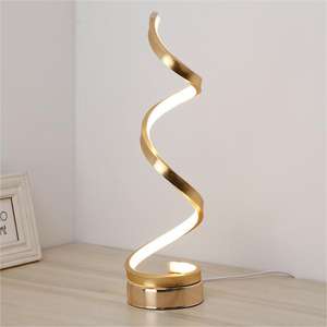 Nuevo diseño Arte creativo Personalidad Dormitorio Mesita de noche Decoración moderna Forma en espiral Lámpara de mesa LED - Product Image 2