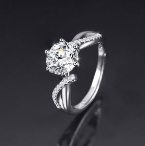 Anillo De Acero Inoxidable Simple Twist Band Diamond <b>Ring</b> <b>Adjustable</b> Open Zircon Wedding <b>Ring</b> Engagement Copper <b>Rings</b> for Bridal - Product Image 2