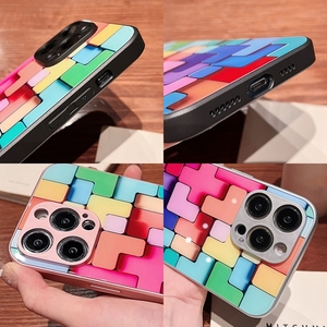 Nuovo design per <span class=keywords><strong>iPhone</strong></span> <span class=keywords><strong>12</strong></span> <span class=keywords><strong>mini</strong></span> <span class=keywords><strong>custodia</strong></span> per telefono in vetro antiurto con motivo a mattoni colorati - Product Image 3