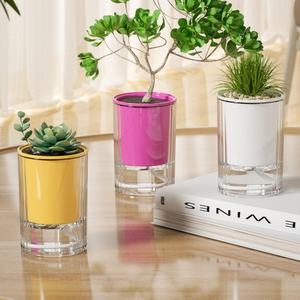 Plante verte créative transfrontalière ornement de bureau <span class=keywords><strong>paresseux</strong></span> automatique Absorption d'eau succulente Pot de fleur vase hydroponique fait - Product Image 3
