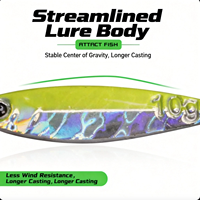 Lead Fihs Long Cats FluttereJig, Desain Pegasus, untuk Ikan Bass, Ikan Mackerel Spanyol & Ikan Mandarin