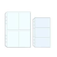 Pochettes pour classeur A5 A6 en PVC transparent givré, porte-cartes à chargement par le haut, pochette pour classeur à feuilles mobiles 6 trous, enveloppe pour documents, sac de rangement