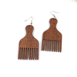 Pendientes de Peine africano cortado con láser - Product Image 4