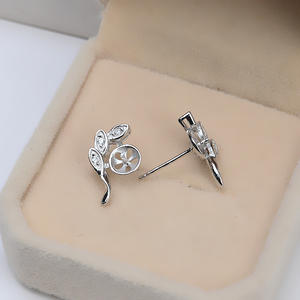 Boucles d'oreilles Wenchi Han en argent S925, plume longue, 5-12 perles, avec trou, perle pour bijoux DIY, accessoires, 891, modèle 16291 - Product Image 4