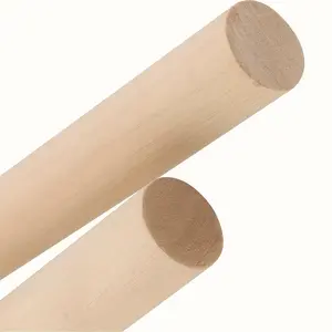 Wooden Dowel Rod Round Craft Sticks For Unfinished Natural Wooden Broom Stick Wooden Round Stick 300 Mm