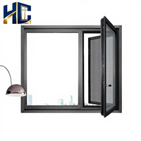 Ventana Corredera de Alta Seguridad Nueva de Fábrica, Ventana Horizontal, Ventana Abatible de Doble Vidrio, Ventana Oscilobatiente de Aluminio