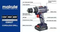 Makita perceuse sans fil, mini perceuse rouge pratique sans balais 12v impact, CD027