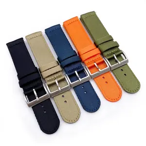 LOGO personalizzato 18mm 20mm 22mm cinturino per orologio a sgancio rapido in due pezzi cinturino per orologio in Nylon con cintura di sicurezza