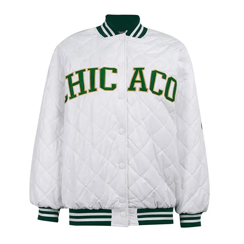 Áo Khoác Nữ Thời Trang Varsity Áo Khoác Chần Bông Áo Khoác Bomber Mùa Đông Giacca Donna Áo Khoác Nữ