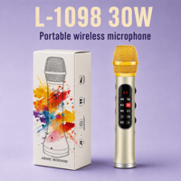 Microphone sans fil avec moniteur/écran, microfono inalambrico profesional, système de haut-parleurs pour karaoké, OEM USB Studio