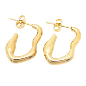 Pendientes de Aro Irregulares Minimalistas de Moda, Recién Llegados, Chapados en Oro de 18K, Acero Inoxidable 316L, Hipoalergénicos, Resistentes al Deslustre - Product Image 1