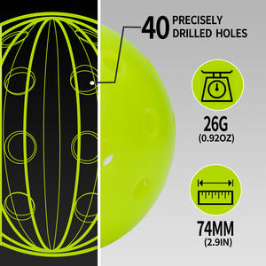 IANONI Sports 40-Hole 74mm Outdoor <span class=keywords><strong>PickleBall</strong></span> Ball 300 pièces - Product Image 2
