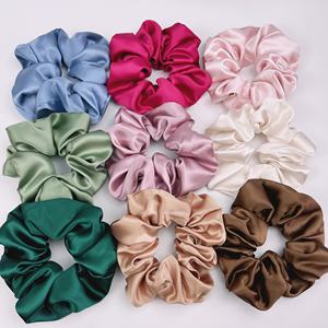 Canyuan Koreaanse Stijl Multi Effen Kleur Elastische Grote Haarband Mode Premium Dik Zijdeachtig Satijn Vrouwen Meisje Xl Haar Scrunchies - Product Image 1