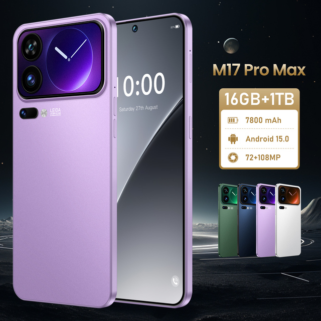 M17 PRO MAX 7 3inch CE Marked 78MP 108MP 16GB 1TB Storage 8000mAh 5G LTE Face ID OTG Global 5G Bands Perforated Screen Phone