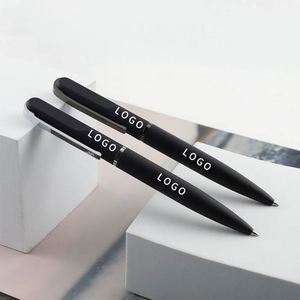 High End Custom Logo Matte Black Ballpoint for Business Office Soft Metal <b>Pen</b> 0.7Mm Writing Width Good Texture Rubber Finish - Product Image 2