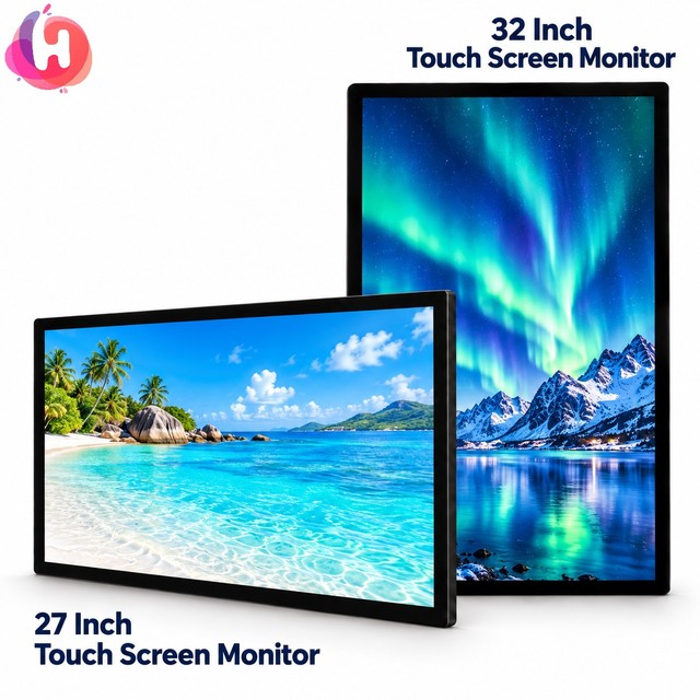 New Interactive 32 Inch Touchscreen Monitor 4K PCAP 10 Point USB DP VGA Flat Narrow Bezel Self-Service Business