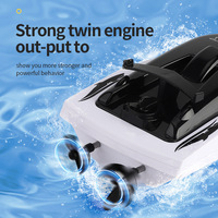 Nouveaux designs 2-en-1 : Bateau télécommandé RC sous-marin requin de course électrique, étanche, haute vitesse, longue autonomie, jouet de simulation