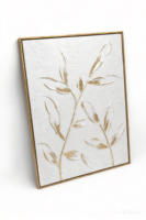 Art mural moderne de luxe sur toile, fleurs blanches et dorées, peint à la main, décoration de mariage, décoration murale pour la décoration de la maison