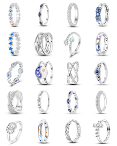 Anillos de Compromiso y Boda Creativos de Estilo Europeo con <span class=keywords><strong>Flores</strong></span> Huecas y Circonitas, Chapados en Oro sobre Plata 925 para Parejas - Product Image 2