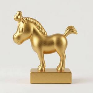 Figurine de cheval en métal 3D personnalisée, statue d'<span class=keywords><strong>étalon</strong></span> plaquée or pour <span class=keywords><strong>le</strong></span> succès, la prospérité, <span class=keywords><strong>le</strong></span> Feng Shui, décoration de bureau, cadeau - Product Image 2