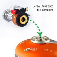 Naranja ultraligero portátil al aire libre mochilero plegable a prueba de viento Camping Mini estufa quemador de Gas con encendido piezoeléctrico