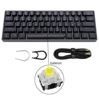 SK61 Keyboard mekanik portabel 60% Gk61, Gateron sakelar optik lampu latar, Keyboard Gaming berkabel portabel untuk PC