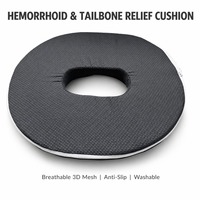 Coussin en mousse à mémoire de forme pour soulager les hémorroïdes et les douleurs au coccyx, coussin de siège respirant et lavable