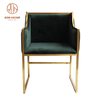 Chaises de mariage en velours vert foncé, mobilier de salle à manger de Banquet de Restaurant d'hôtel de jardin en plein air