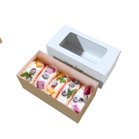 Caja de Exhibición para Pastelería de Nuevo Diseño, Resistente a la Grasa, Personalizable, de Grado Alimenticio, para Pasteles, Postres y Galletas, con Ventana