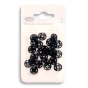 Ilan Chiusure a scatto 10 mm in plastica nera, 12 pezzi, per abbigliamento e borse - Product Image 2