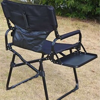 Chaise de Réalisateur Pliante Style Glamping Extérieur en Alliage d'Aluminium avec Tissu Oxford, Table de Camping, Pique-nique, Table Basse, Petite Table et Chaise